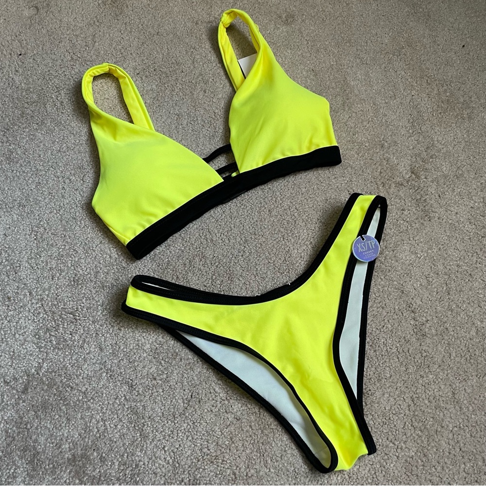ReVamped/Urban Planet Neon Caged Buckle Bikini